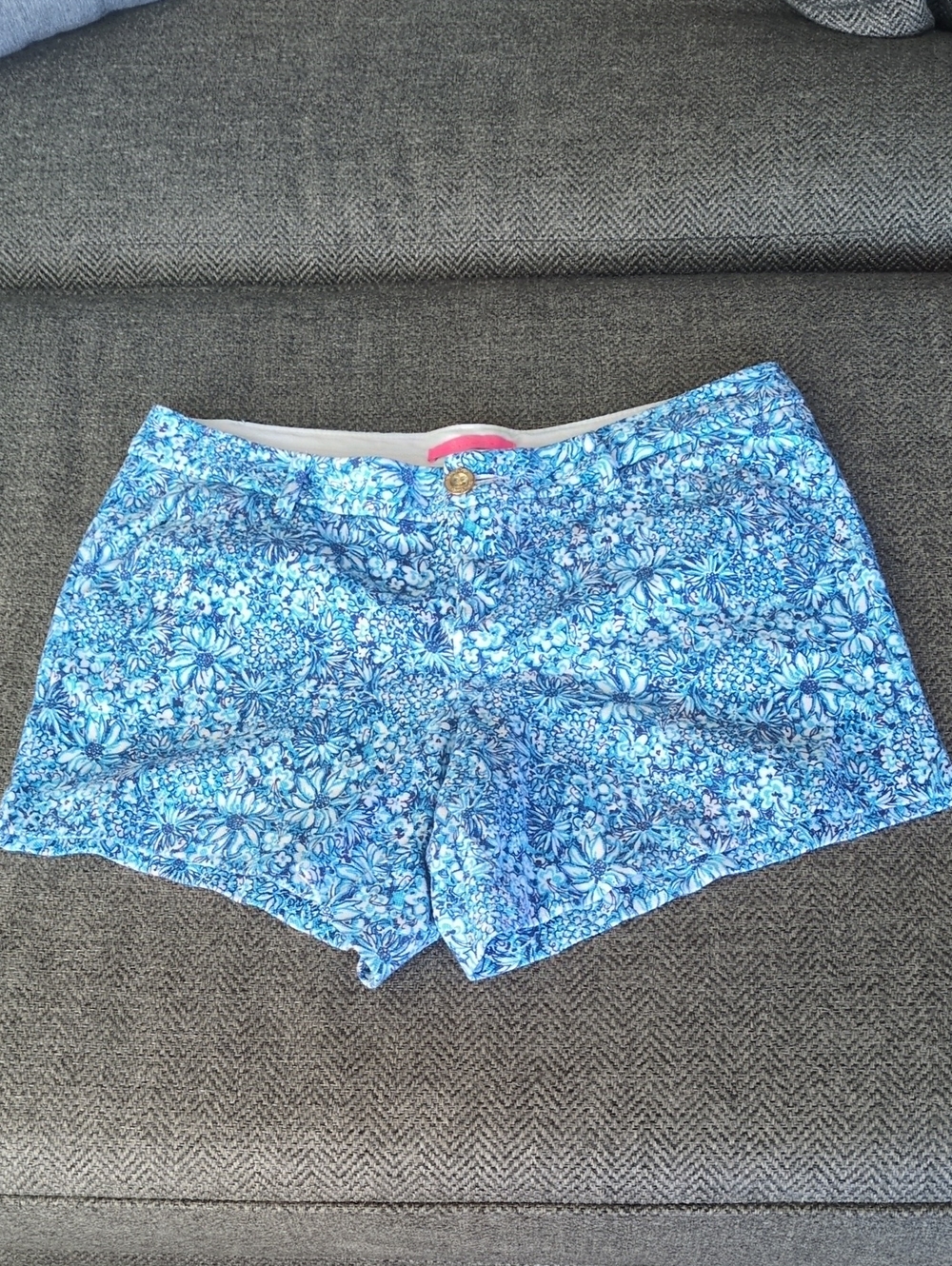 Lilly Pulitzer Blue Floral Knit Shorts